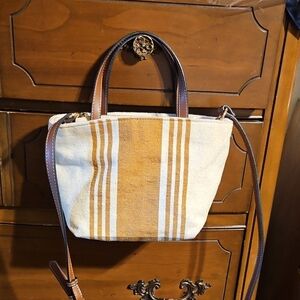 Zara Tan and Brown Mini Bag with Structured Design